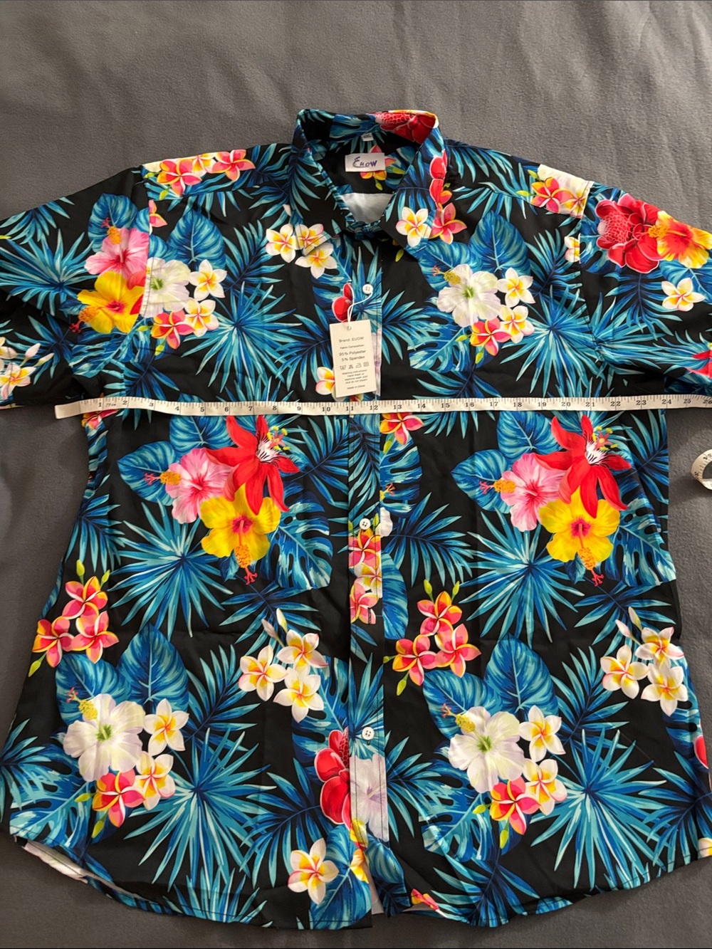 EUOW Tropical Hawaiian Shirt & Swim Trunks Set Floral Men’s XXL NWT - Picture 11 of 13